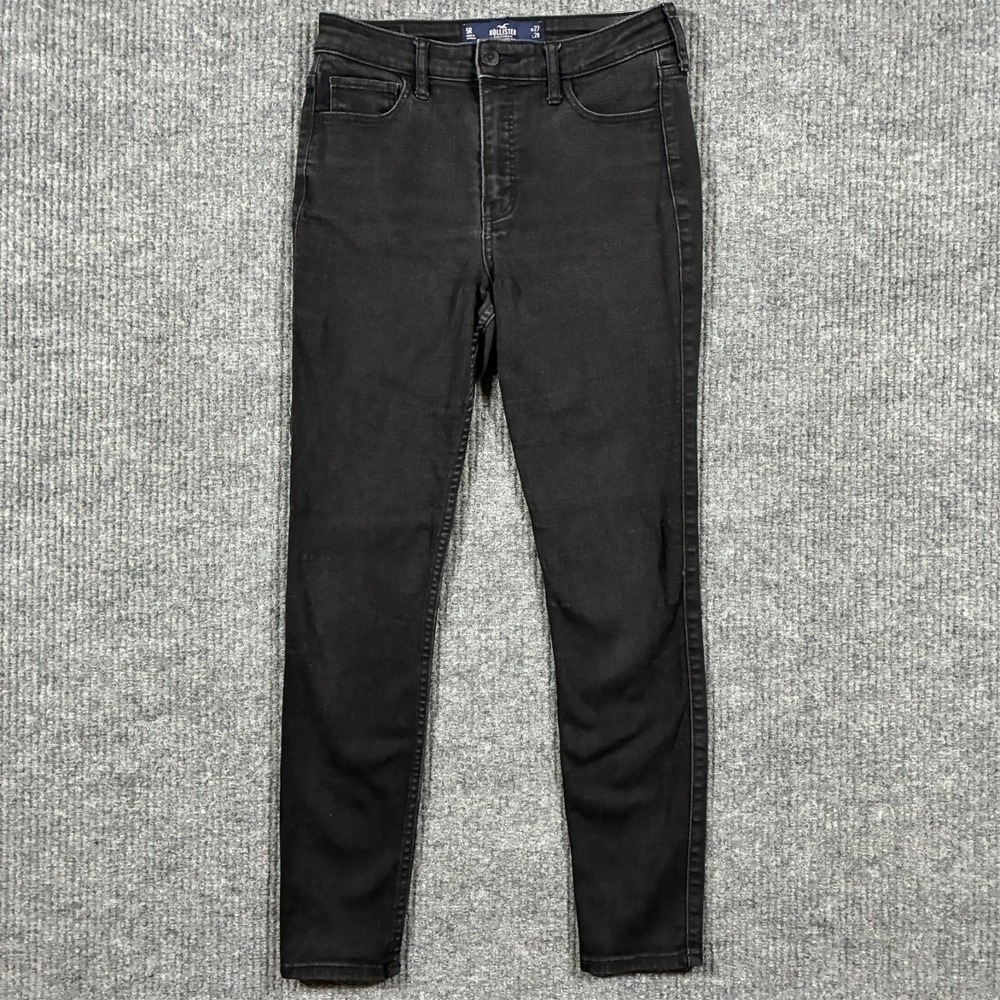 Hollister High Rise Super Skinny Jeans Womens Size 5R Black Denim‎ Soft Stretch
